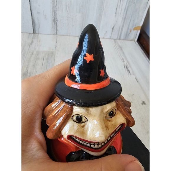 Ceramic witch shabby chic box Halloween decor unique - Picture 9 of 9